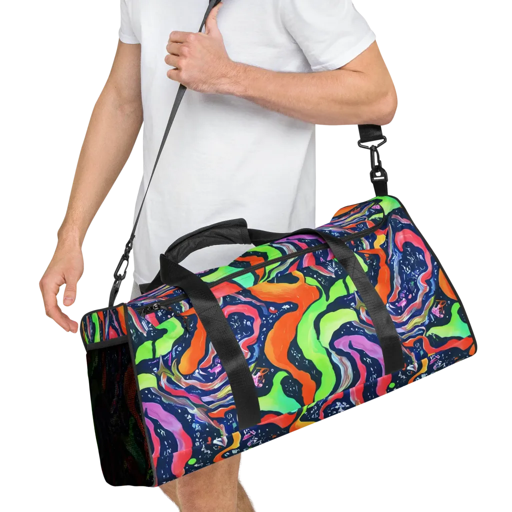 Psychedelic Flow on Duffle Bag — Right Front