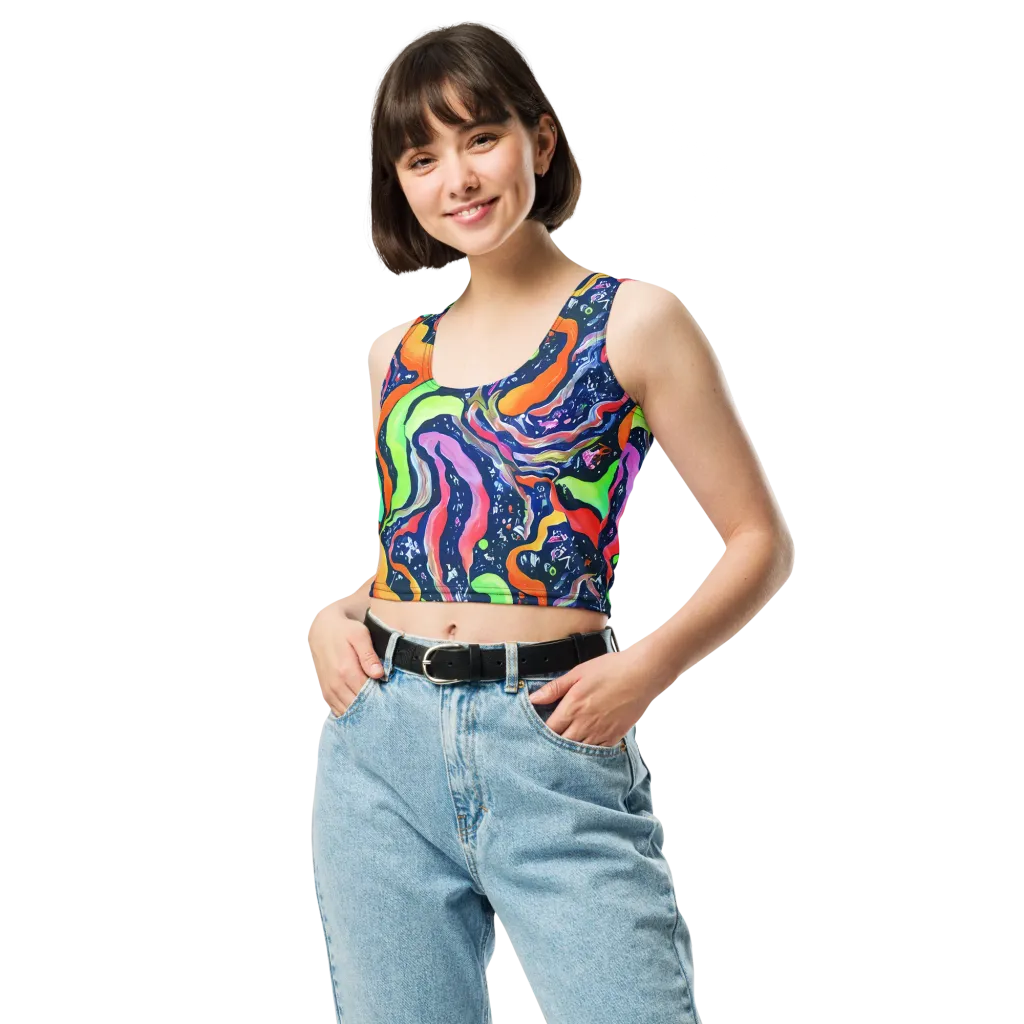 Psychedelic Flow on Crop Top — Front
