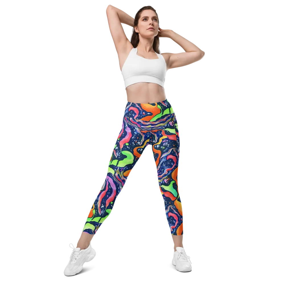 Psychedelic Flow on Leggings with Pockets — Front