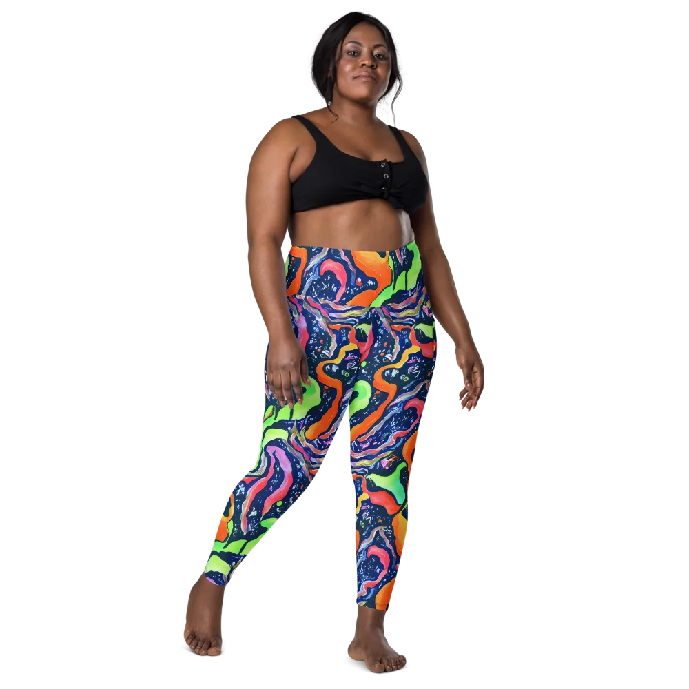Psychedelic Flow on Leggings with Pockets — Front