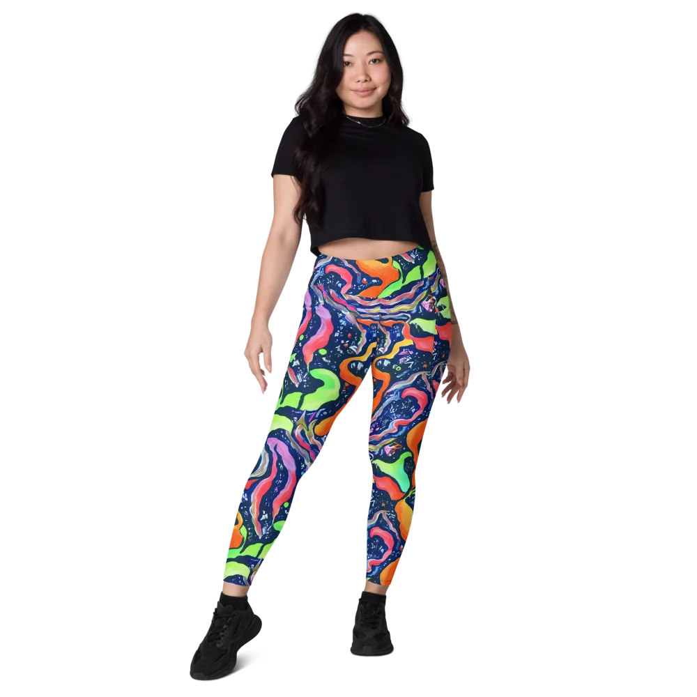 Psychedelic Flow on Leggings with Pockets — Front