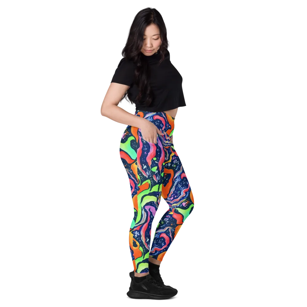 Psychedelic Flow on Leggings with Pockets — Right