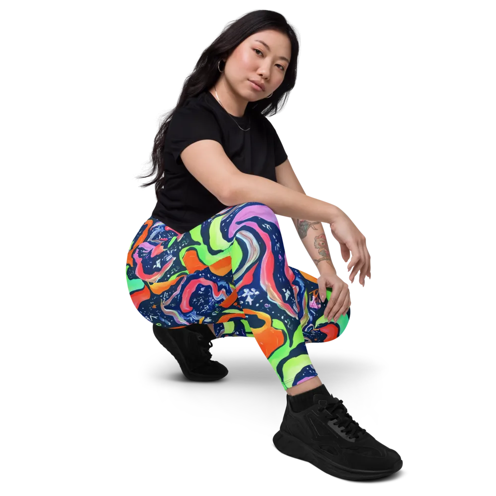 Psychedelic Flow on Leggings with Pockets — Right Front