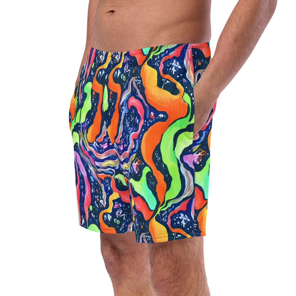 Psychedelic Flow on Swim Trunks — Left Front