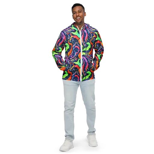 Psychedelic Flow on a Men's Windbreaker