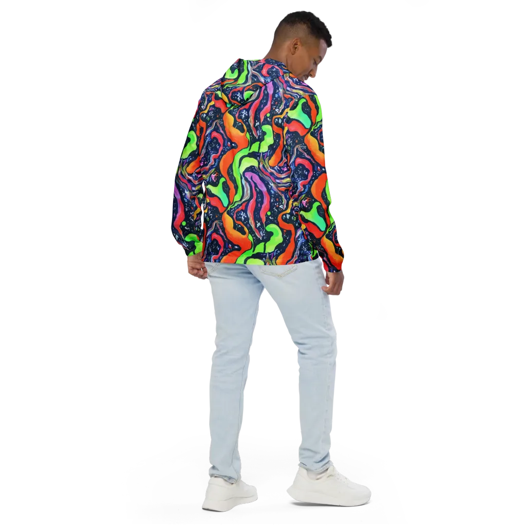 Psychedelic Flow on Men's Windbreaker — Back