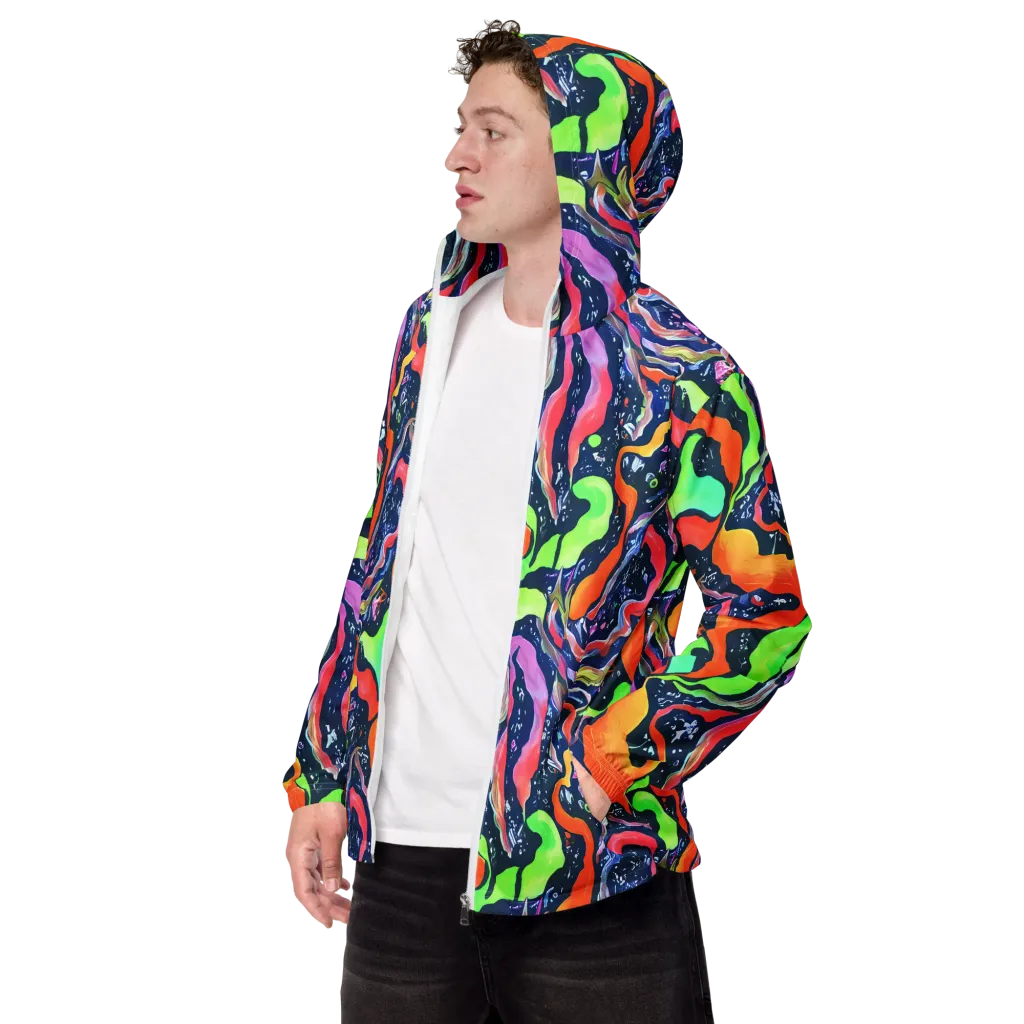 Psychedelic Flow on Men's Windbreaker — Left Front