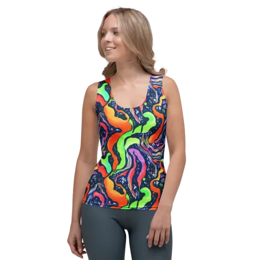 Psychedelic Flow on a Women's Tank Top