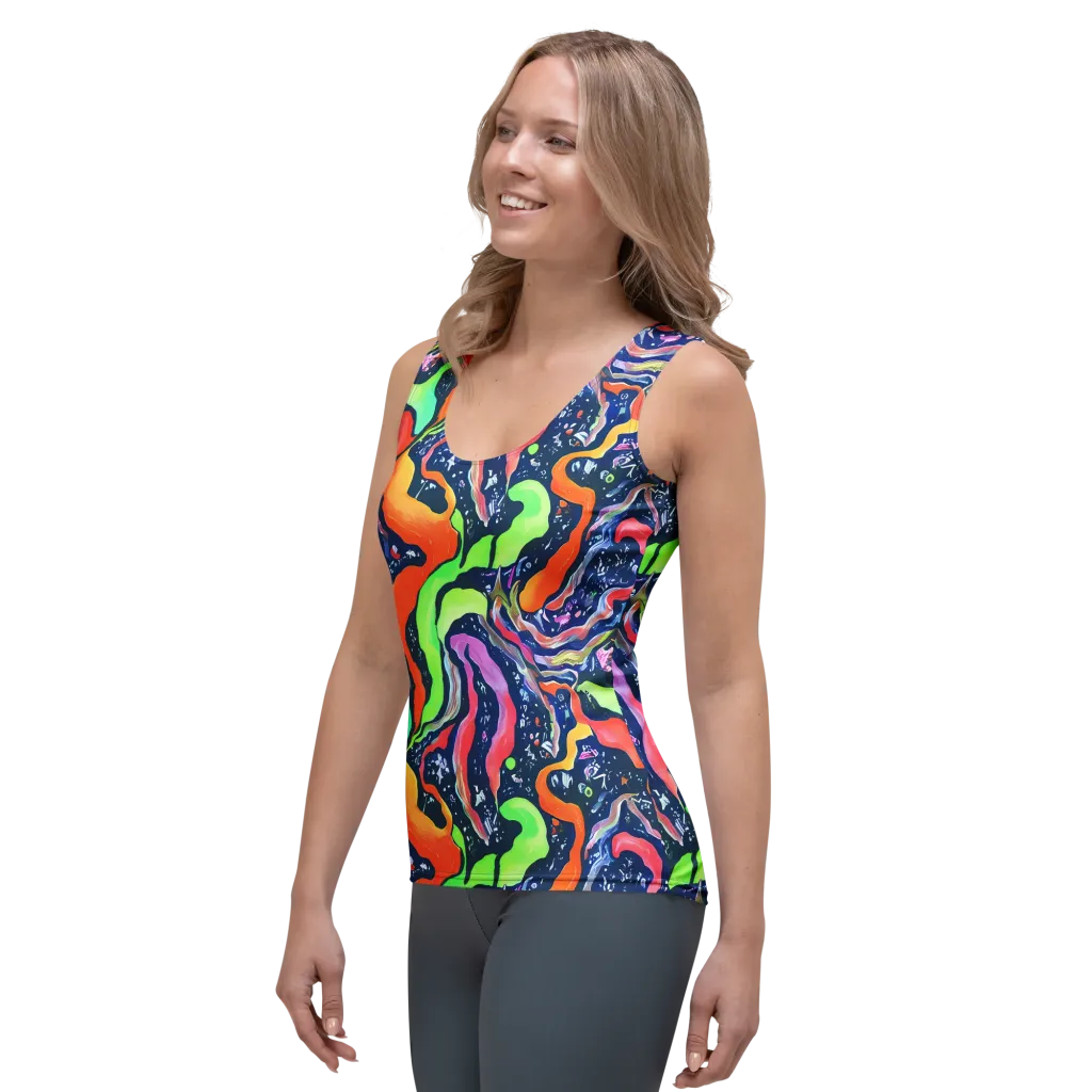 Psychedelic Flow on Women's Tank Top — Left Front