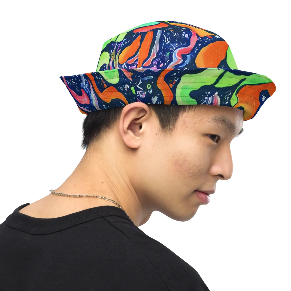 Psychedelic Flow on Reversible Bucket Hat — Right Outside