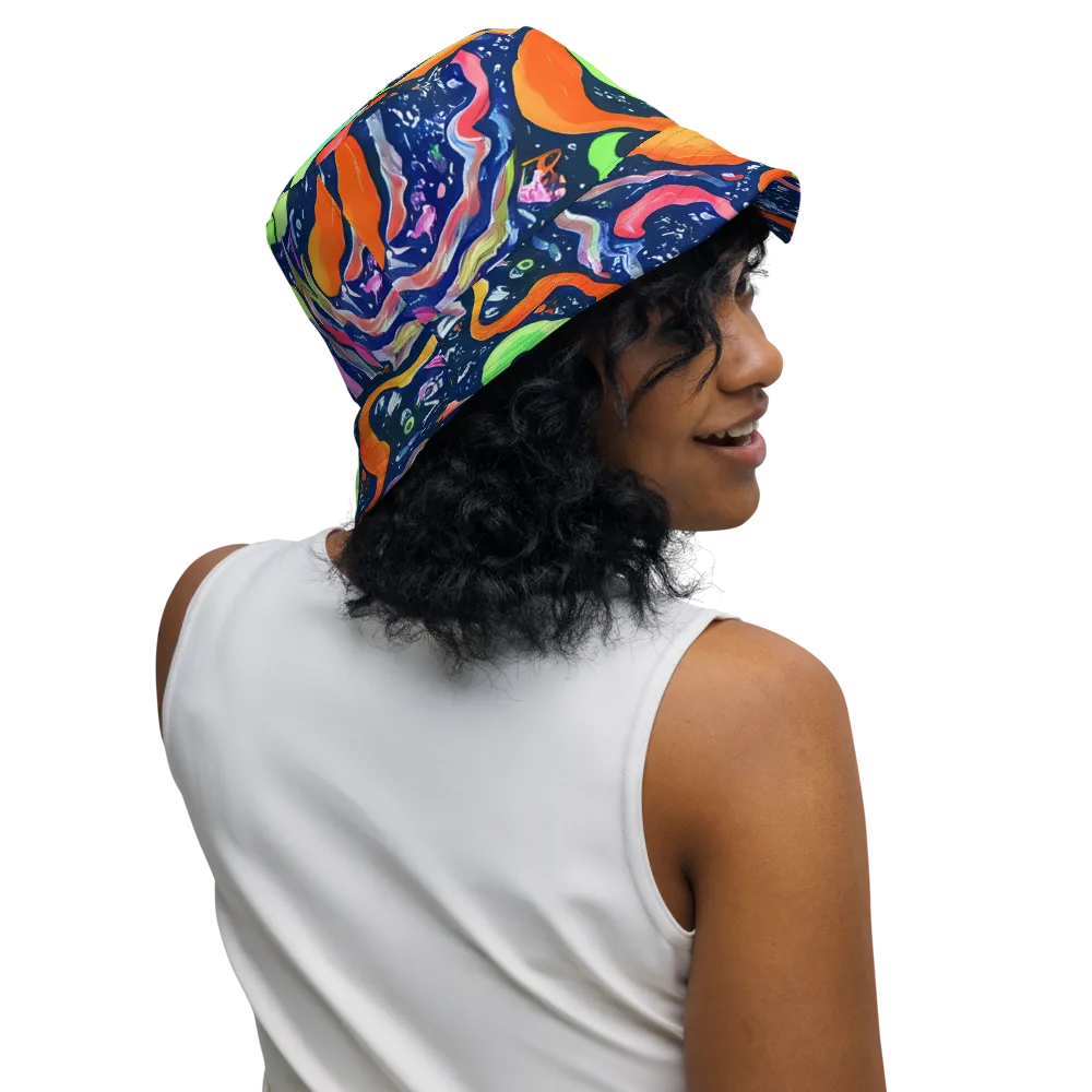 Psychedelic Flow on Reversible Bucket Hat — Right Outside