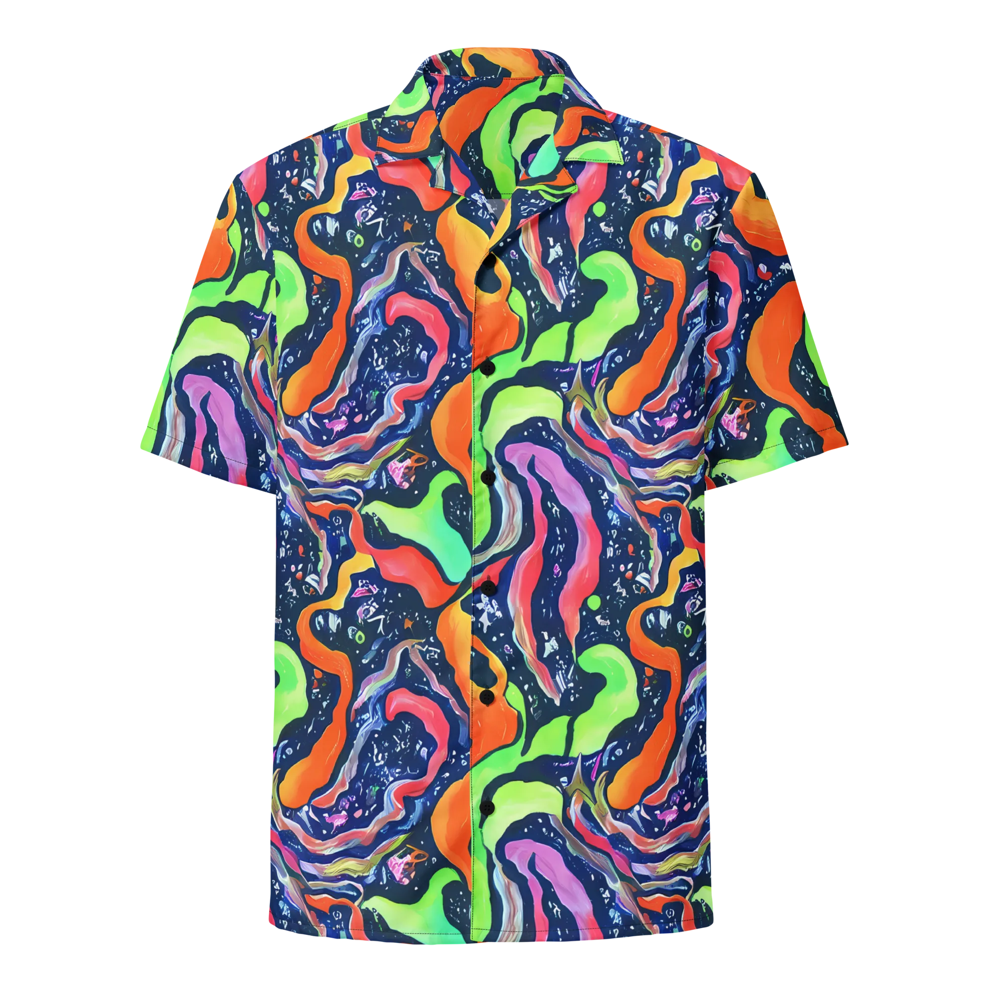 Psychedelic Flow on Button Shirt — Front