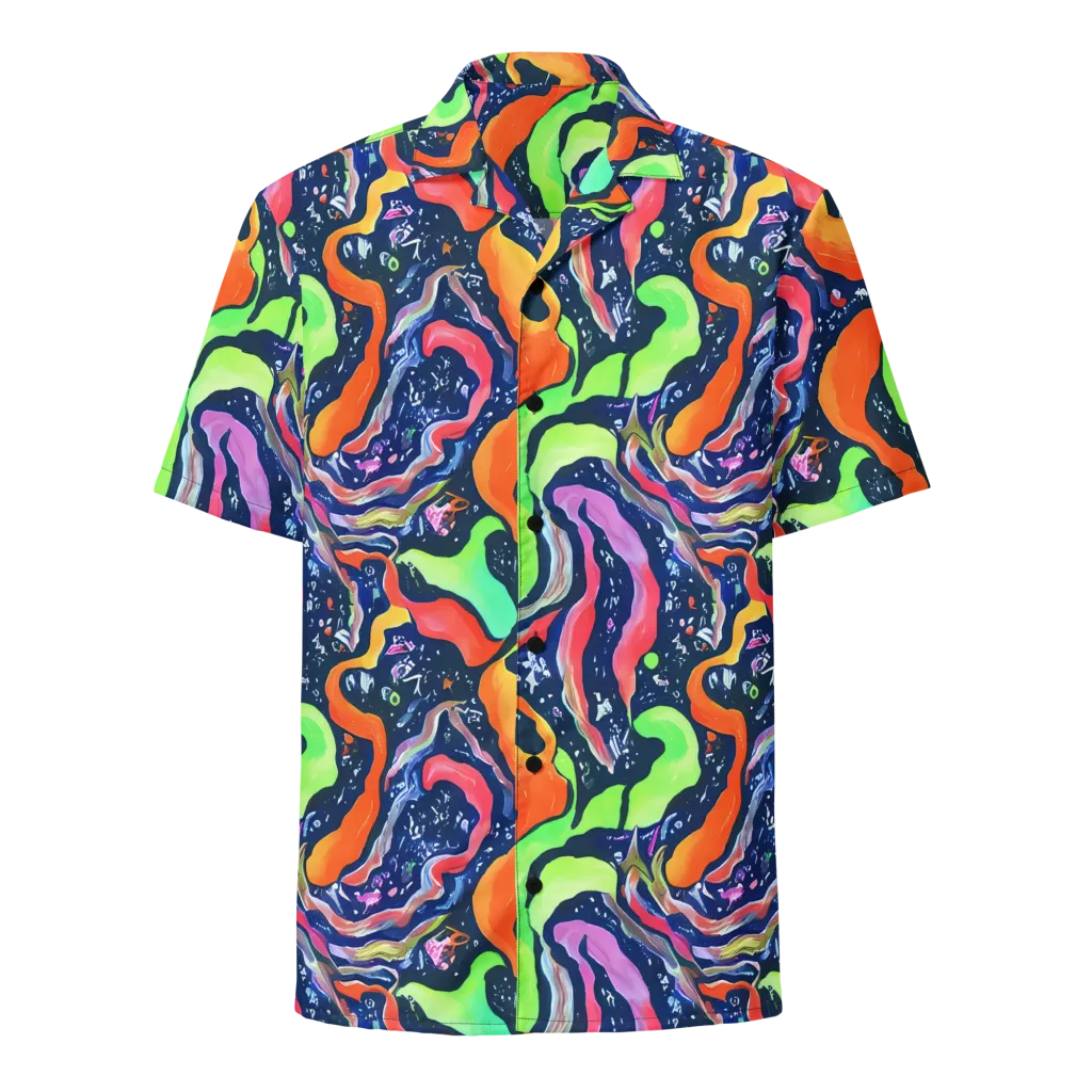 Psychedelic Flow on Button Shirt — Front