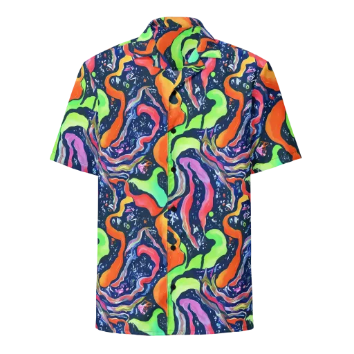 Psychedelic Flow on a Button Shirt