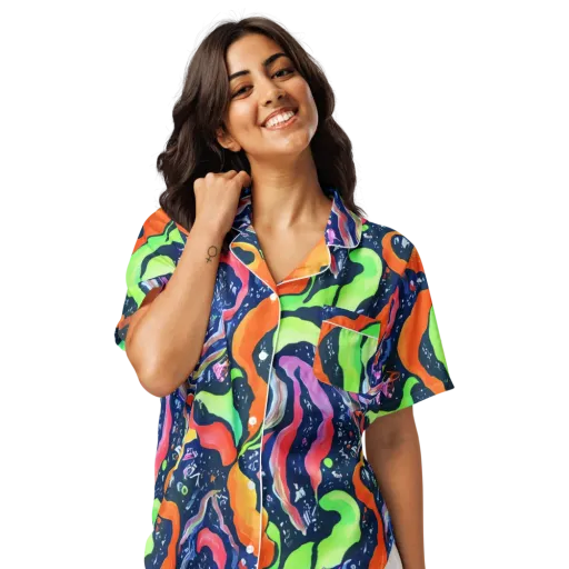 Psychedelic Flow on a Women's Short Sleeve Pajama Top