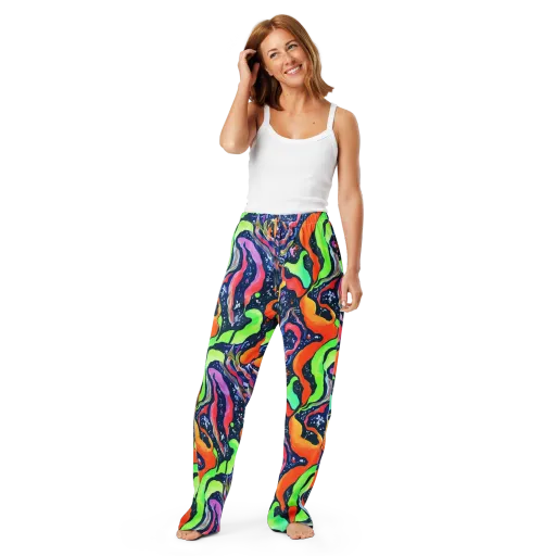 Psychedelic Flow on a Women's Pajama Pants