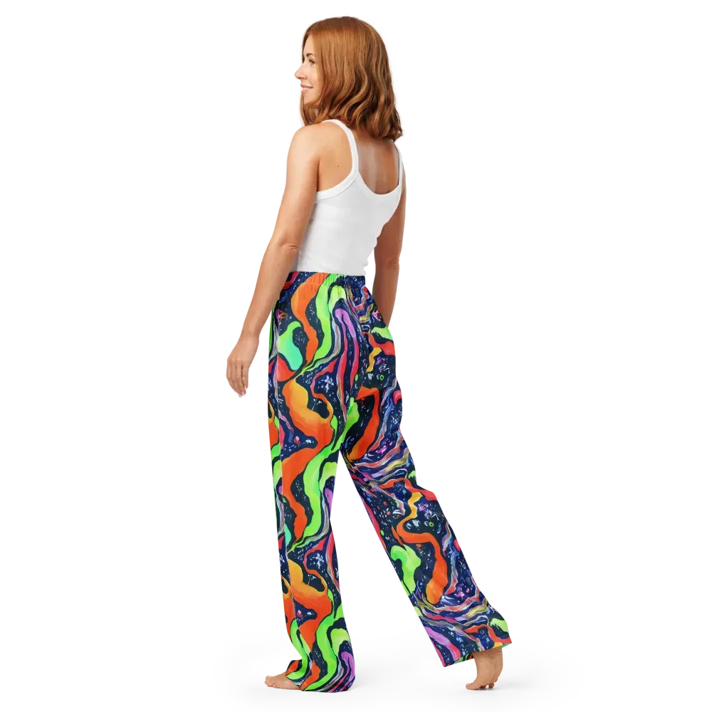Psychedelic Flow on Women's Pajama Pants — Back