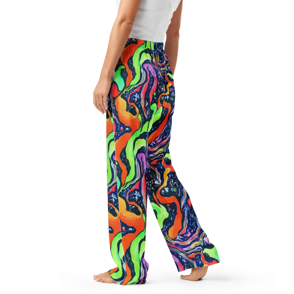 Psychedelic Flow on Women's Pajama Pants — Left