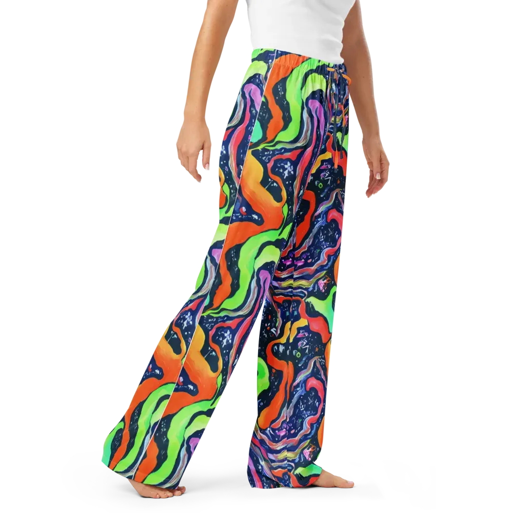 Psychedelic Flow on Women's Pajama Pants — Right Front