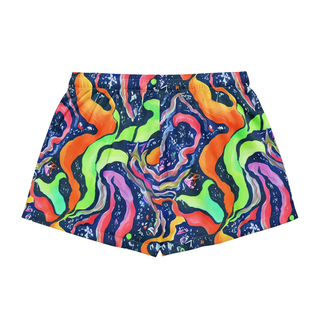 Psychedelic Flow on Women's Pajama Shorts — Back