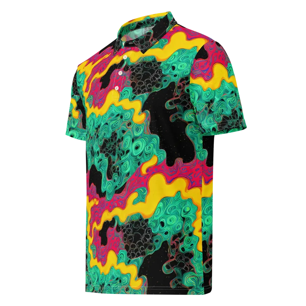 Electric Malachite on Men's Slim Fit Polo Shirt — Left Front