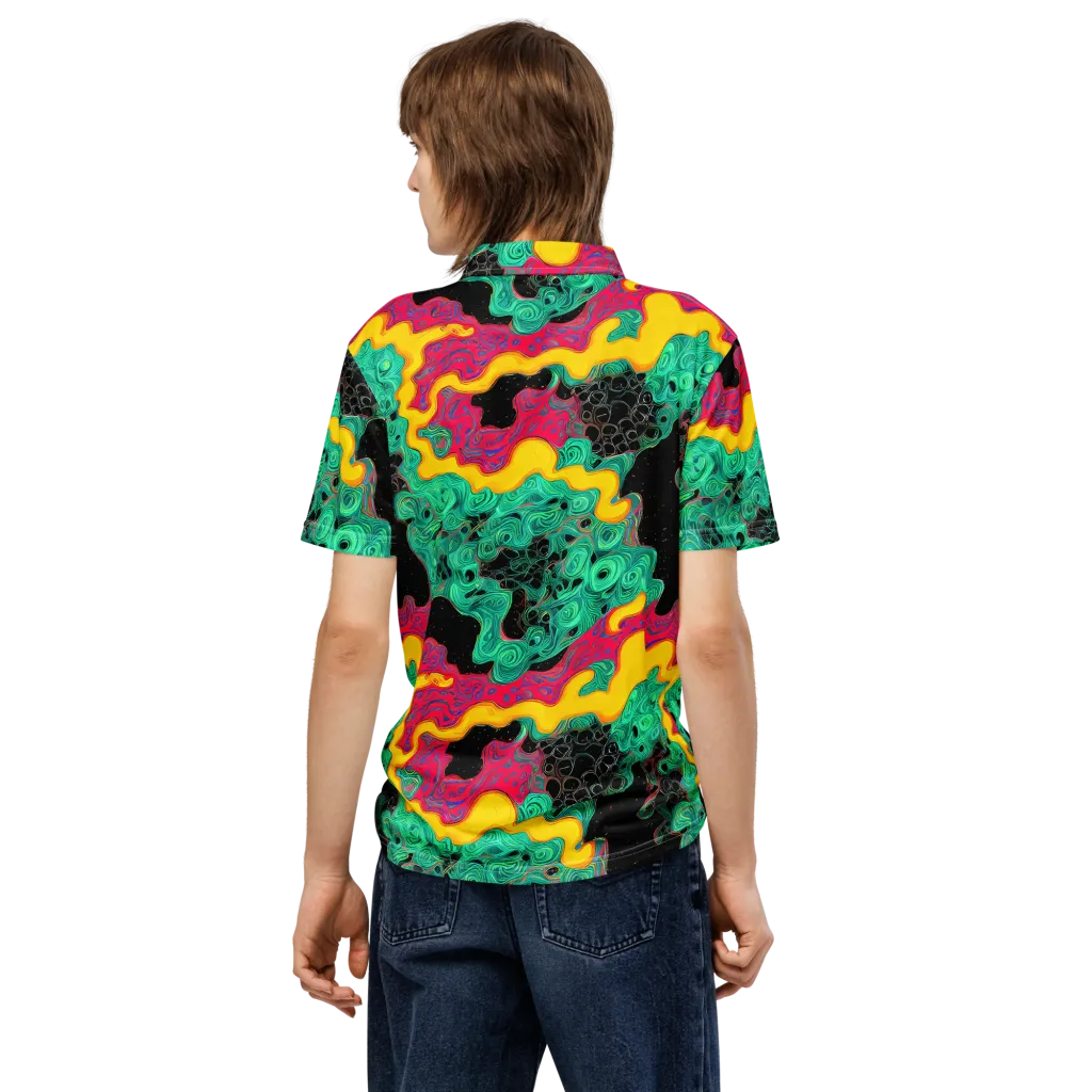Electric Malachite on Men's Slim Fit Polo Shirt — Back