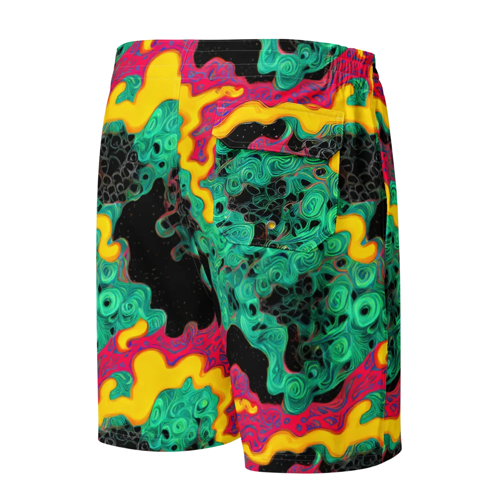 Electric Malachite on Men's Board Shorts — Back