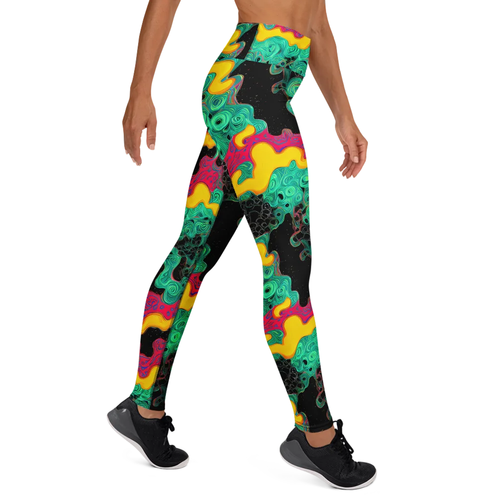 Electric Malachite on Yoga Leggings — Right