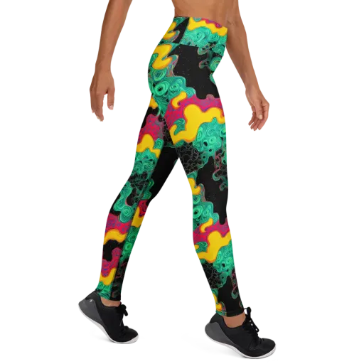 Electric Malachite on a Yoga Leggings