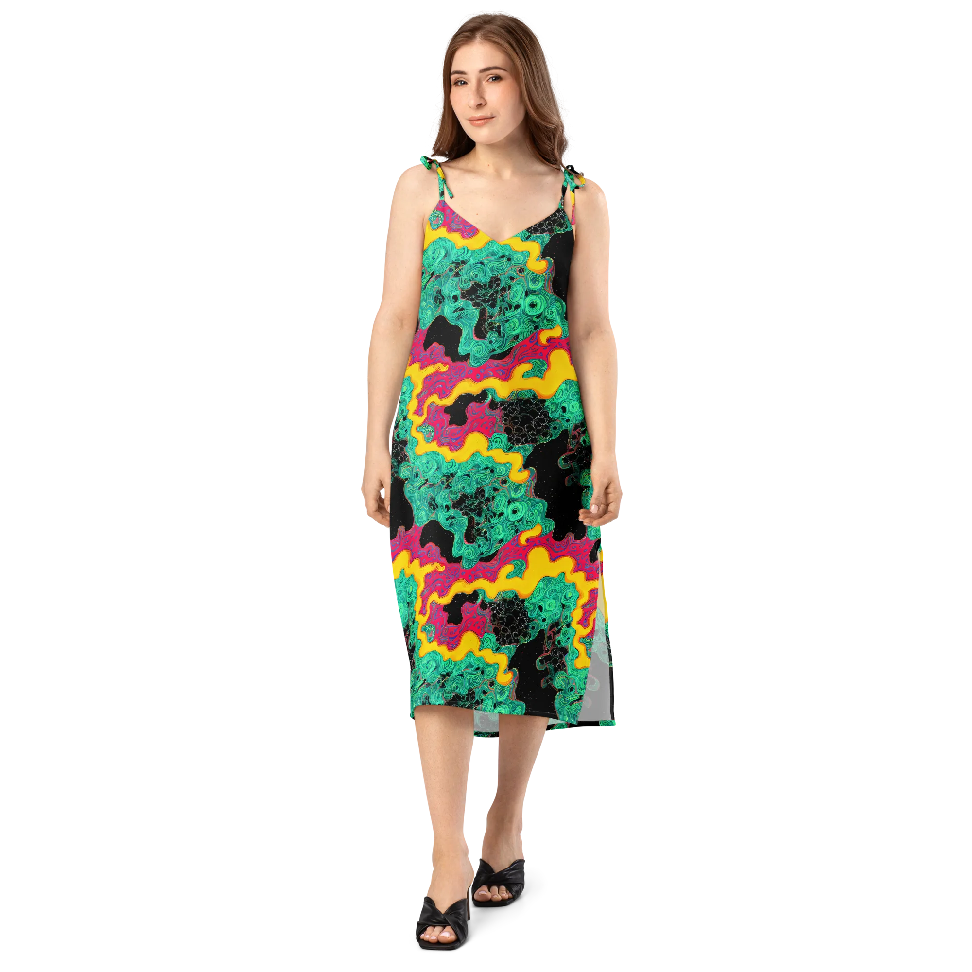 Electric Malachite on Slip Dress — Front