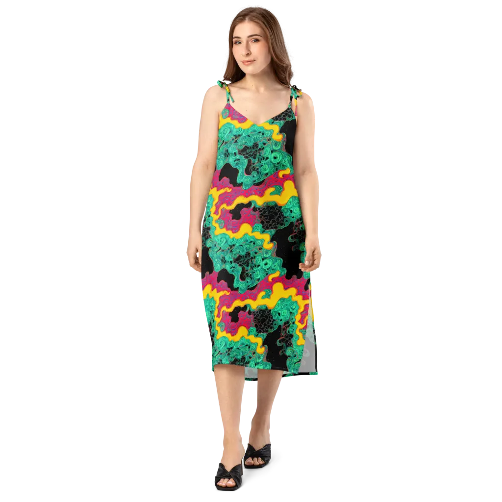 Electric Malachite on Slip Dress — Front