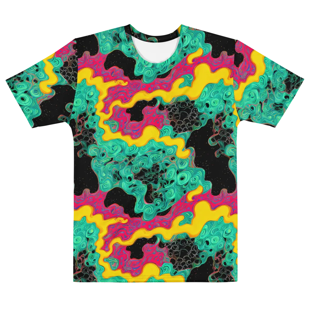 Electric Malachite on Men's Cotton Crew Neck T-Shirt — Front