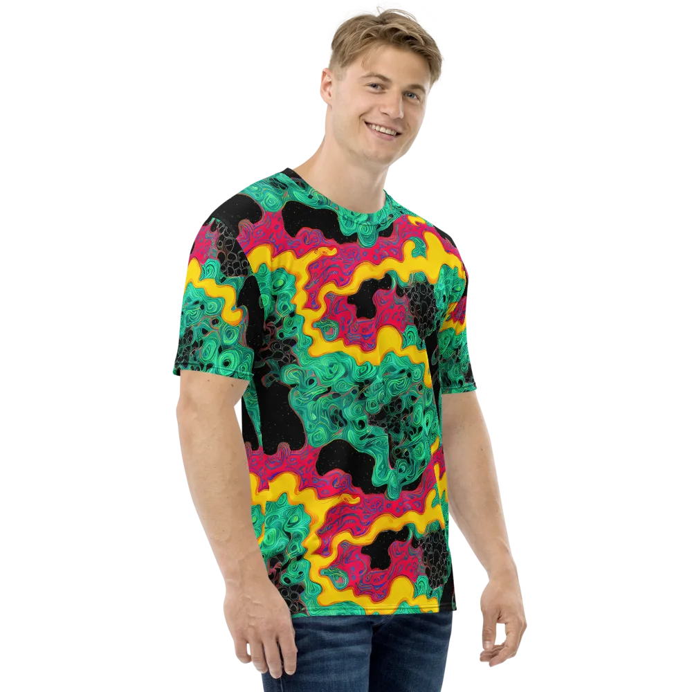 Electric Malachite on Men's Crew Neck T-Shirt — Right