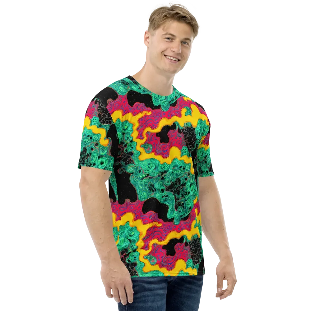 Electric Malachite on Men's Crew Neck T-Shirt — Right