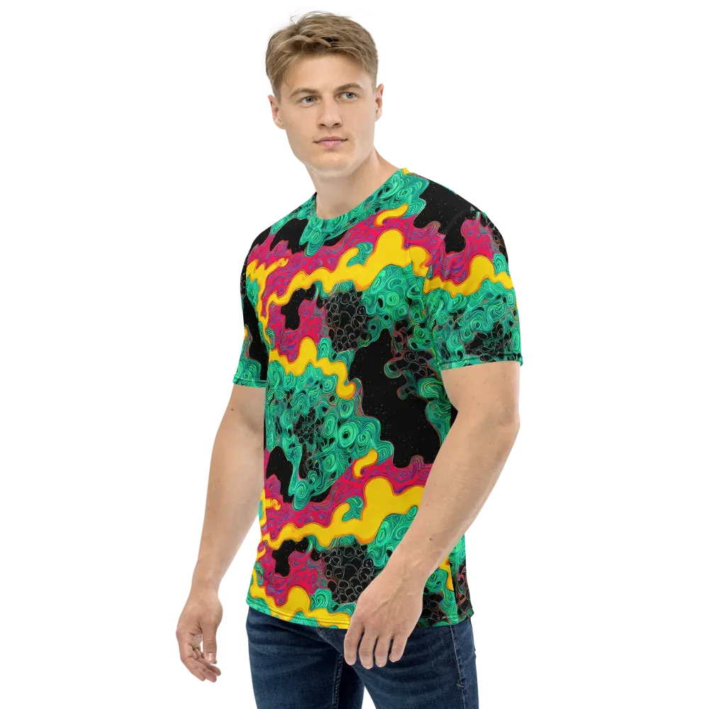 Electric Malachite on Men's Crew Neck T-Shirt — Left
