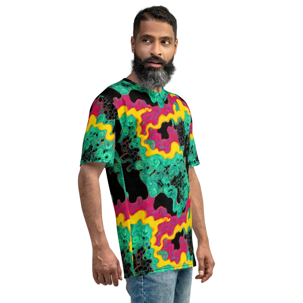 Electric Malachite on Men's Crew Neck T-Shirt — Right