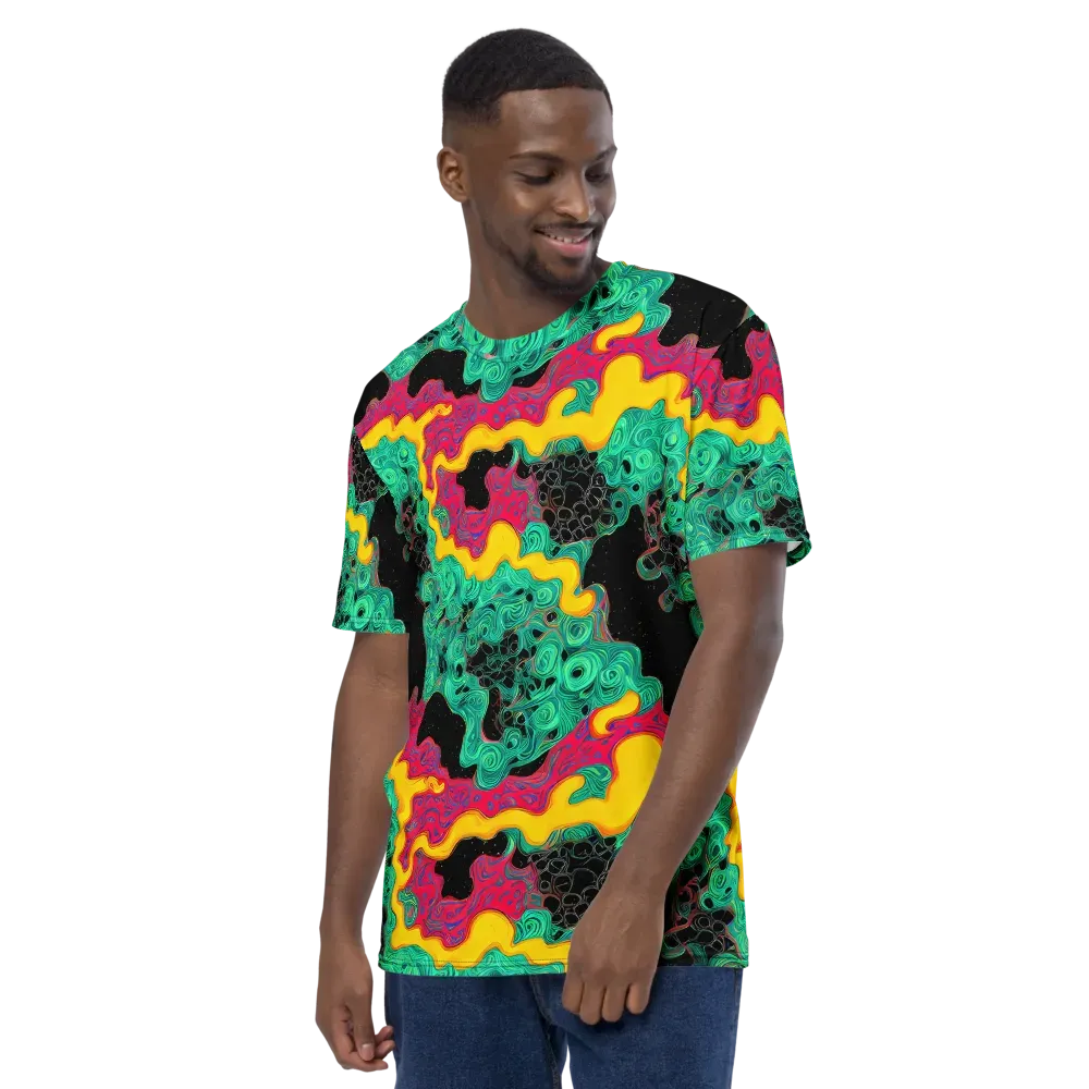 Electric Malachite on Men's Crew Neck T-Shirt — Left