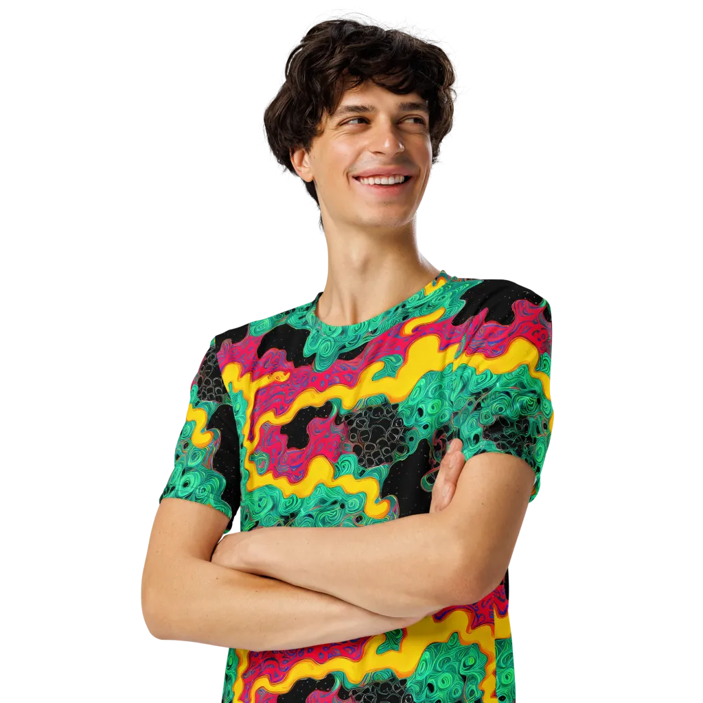 Electric Malachite on Men's Crew Neck T-Shirt — Left Front