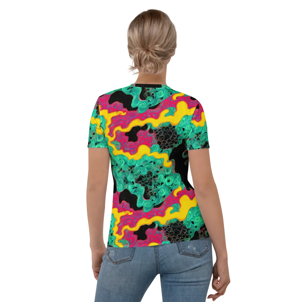 Electric Malachite on Women's Crew Neck T-Shirt — Back