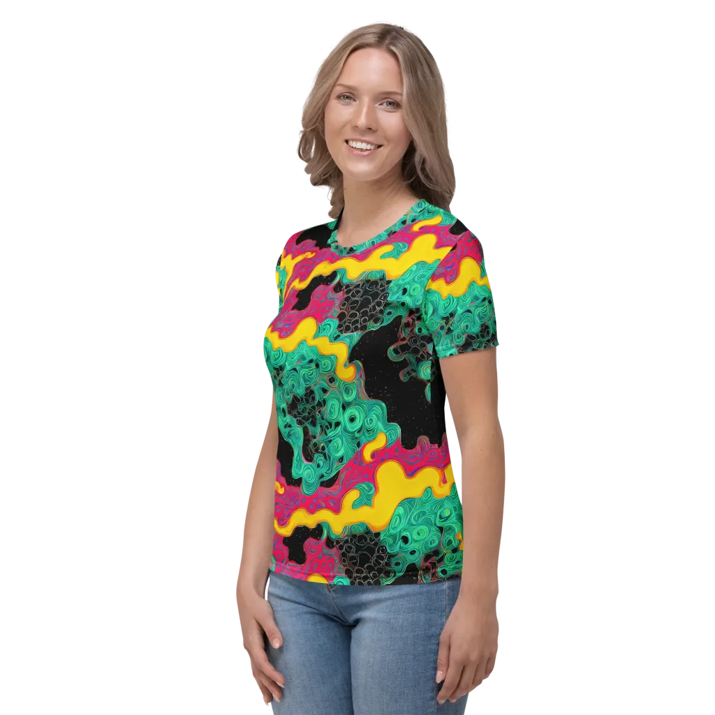 Electric Malachite on Women's Crew Neck T-Shirt — Left