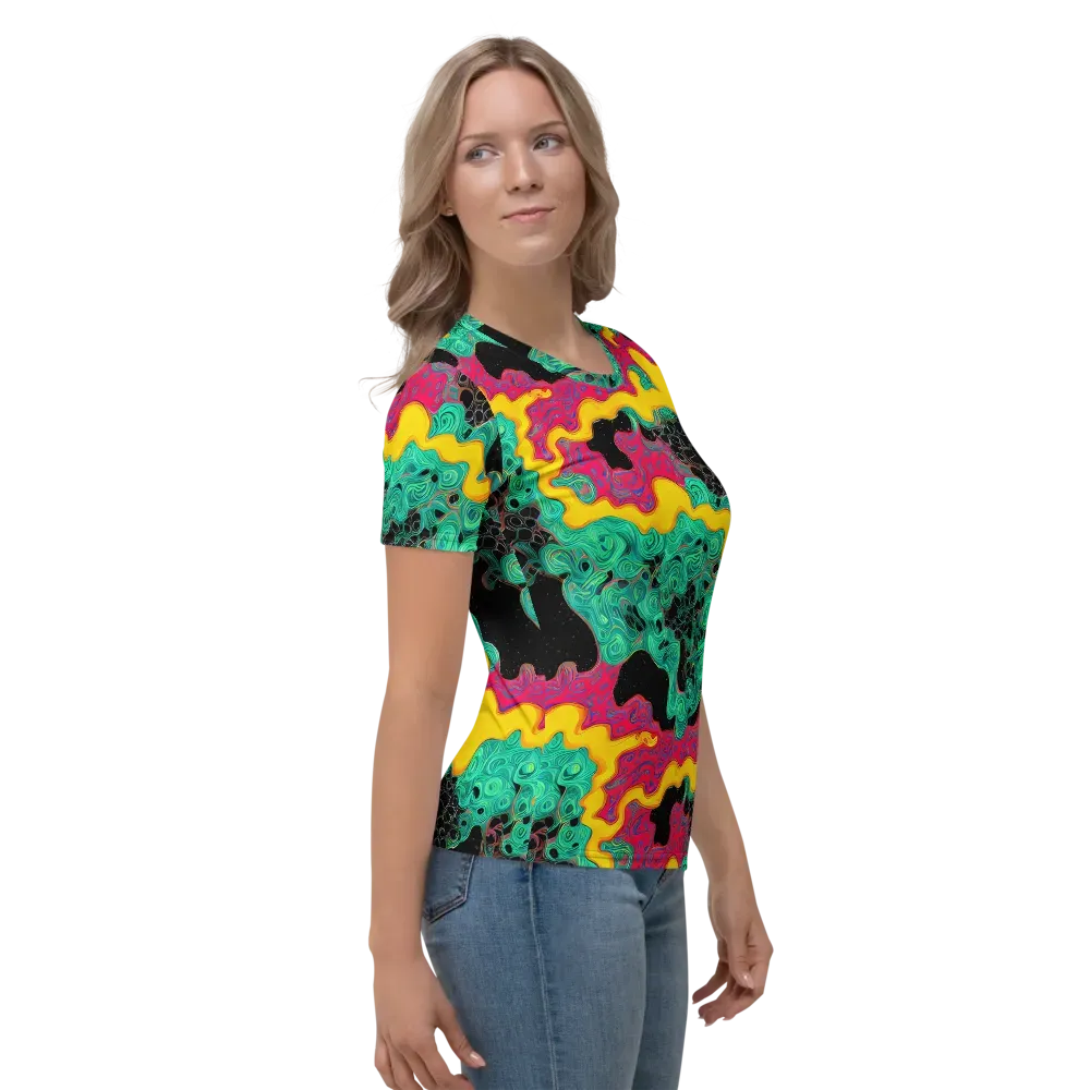 Electric Malachite on Women's Crew Neck T-Shirt — Right