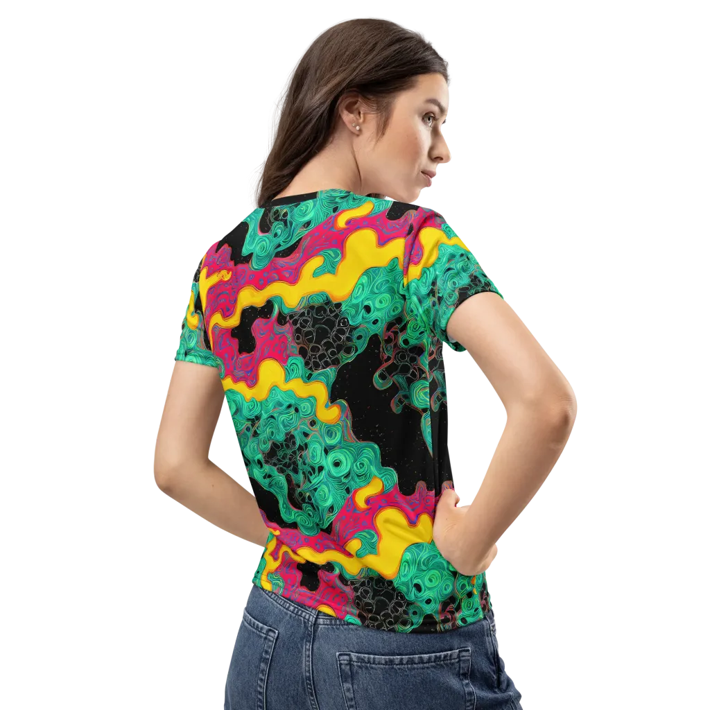 Electric Malachite on Women's Crew Neck T-Shirt — Back