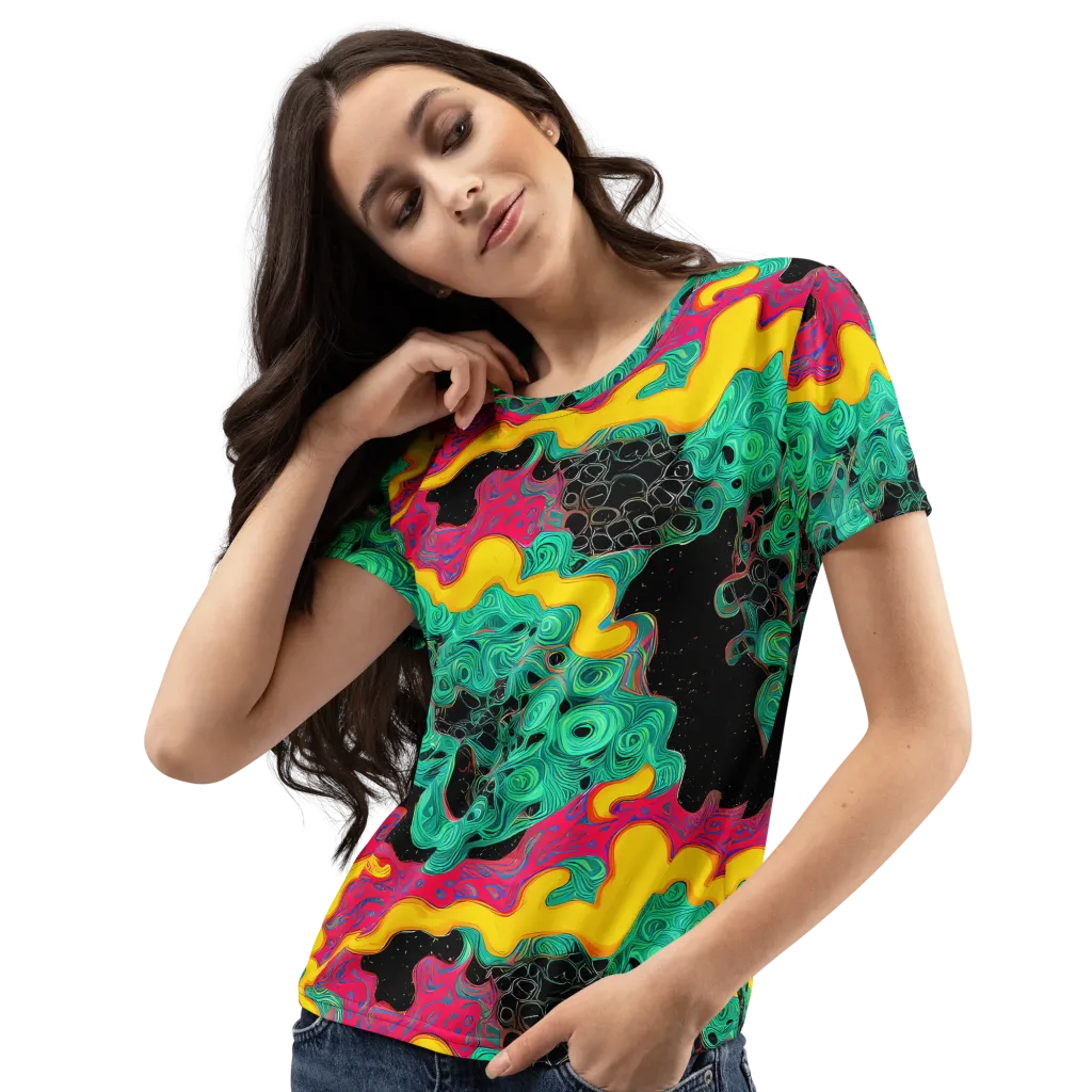 Electric Malachite on Women's Crew Neck T-Shirt — Left Front