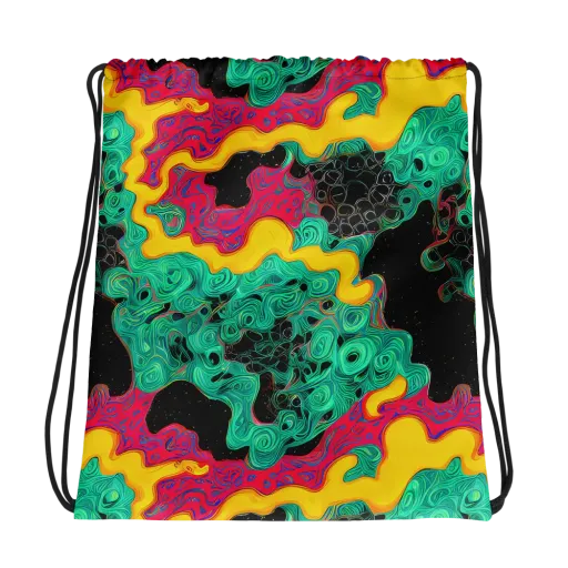 Electric Malachite on a Drawstring Bag