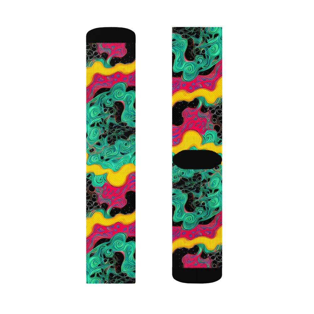 Electric Malachite on Socks — Left Sock