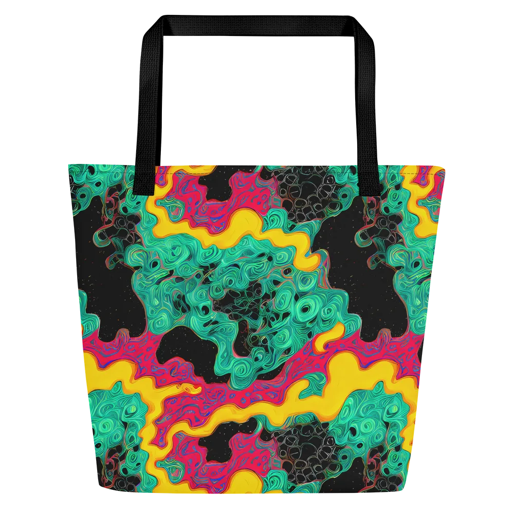 Electric Malachite on Large Tote Bag W/ Pocket — Front