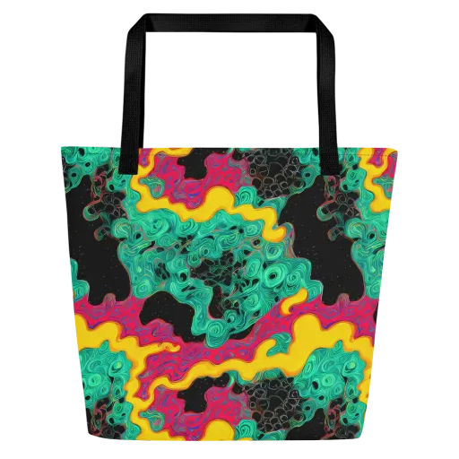 Electric Malachite on a Large Tote Bag W/ Pocket