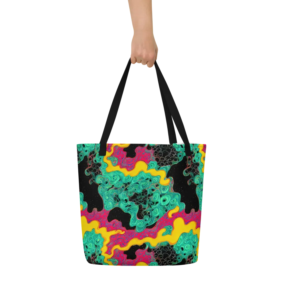 Electric Malachite on Large Tote Bag W/ Pocket — Front