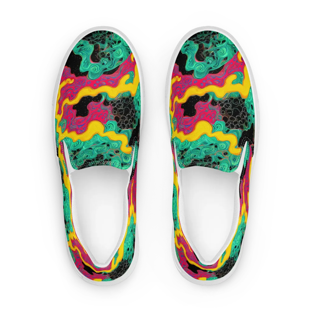 Electric Malachite on Women's Slip-On Canvas Shoes — Front