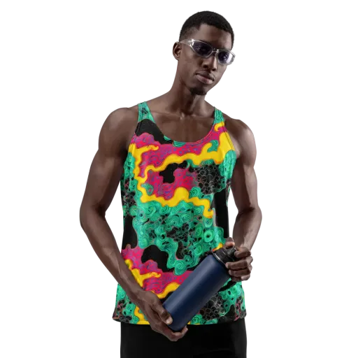 Electric Malachite on a Men's Tank Top